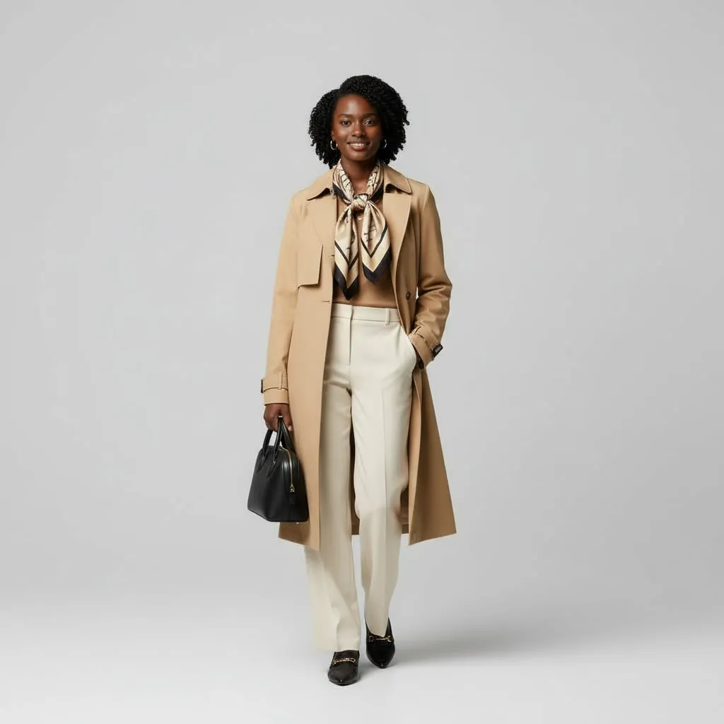 AI clothes changer result showing Parisian elegance with classic glasses and refined accessories