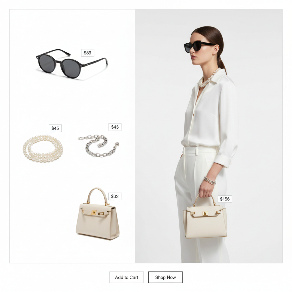Person shopping online with virtual try-on